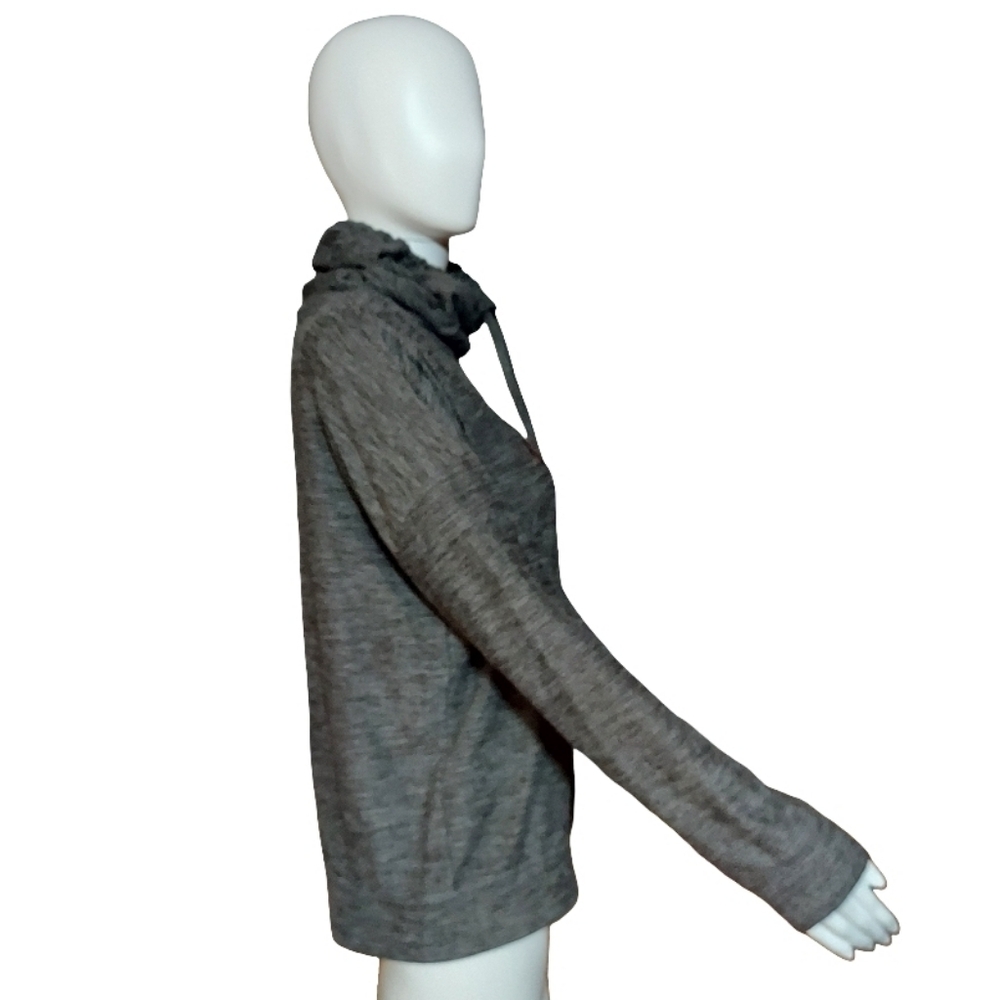 Maurices Gray Plaid Reindeer Cowl Neck Cozy Pullover Sweatshirt - Picture 7 of 13